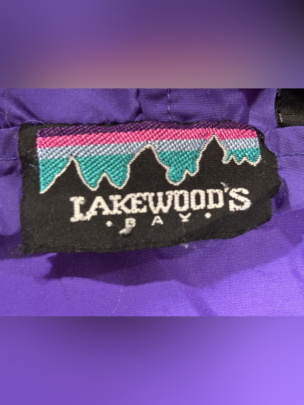 Vintage Nylon Purple Hooded Anorak Lakewood’s Bay - Picture 6 of 8
